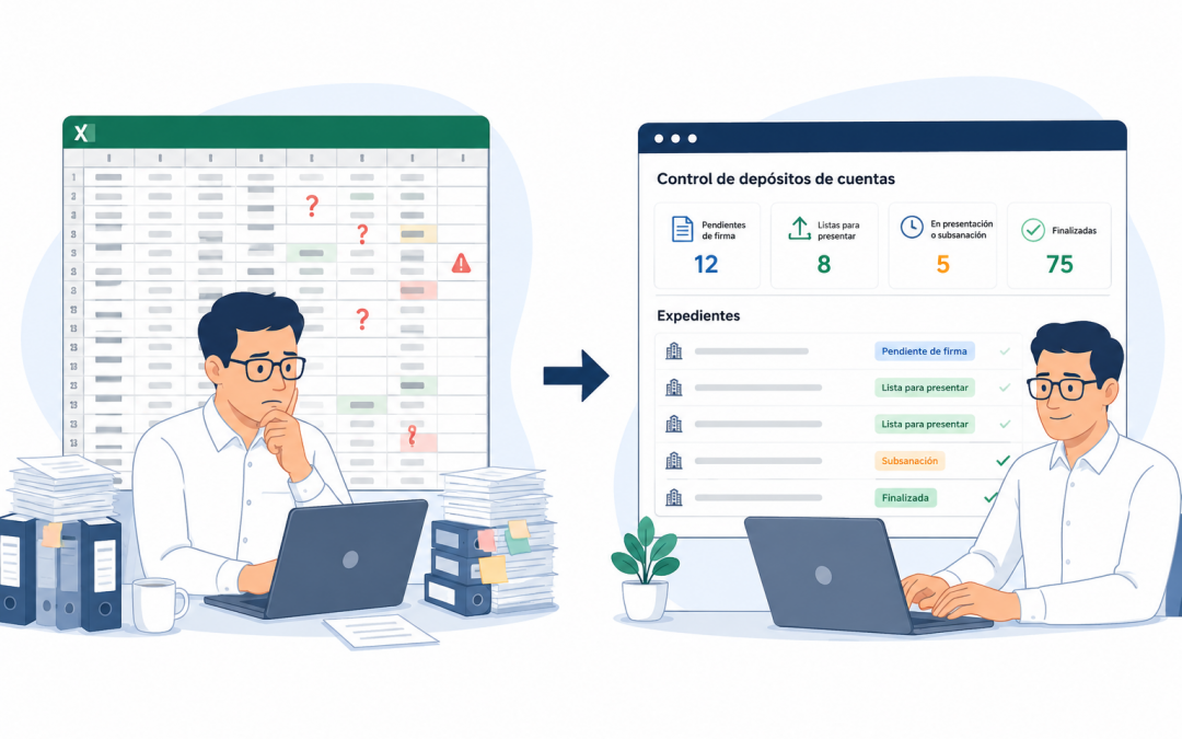 ¿Por qué algunas asesorías siguen usando Excel para controlar el depósito de cuentas?
